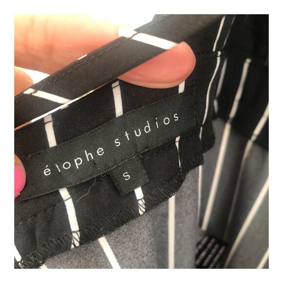 Etophe Studio's Wide Leg Stripe Flutter Sleeve Jumpsuit with Open Back S - Picture 5 of 15